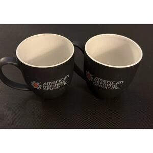 American Refining Group Motor Oil Coffee Cups Mugs Lot Of 2 Black White READ